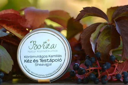 Borza natúr kozmetikum  szappan manufaktúra körömvirág kamilla kéz és testápoló